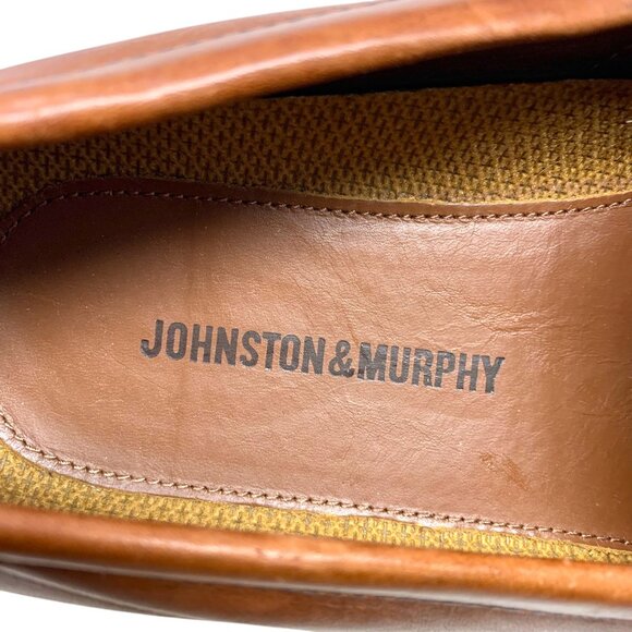 Johnston‎ & Murphy Brown Leather Lattice Vamp Tassel Loafers - Picture 2 of 11